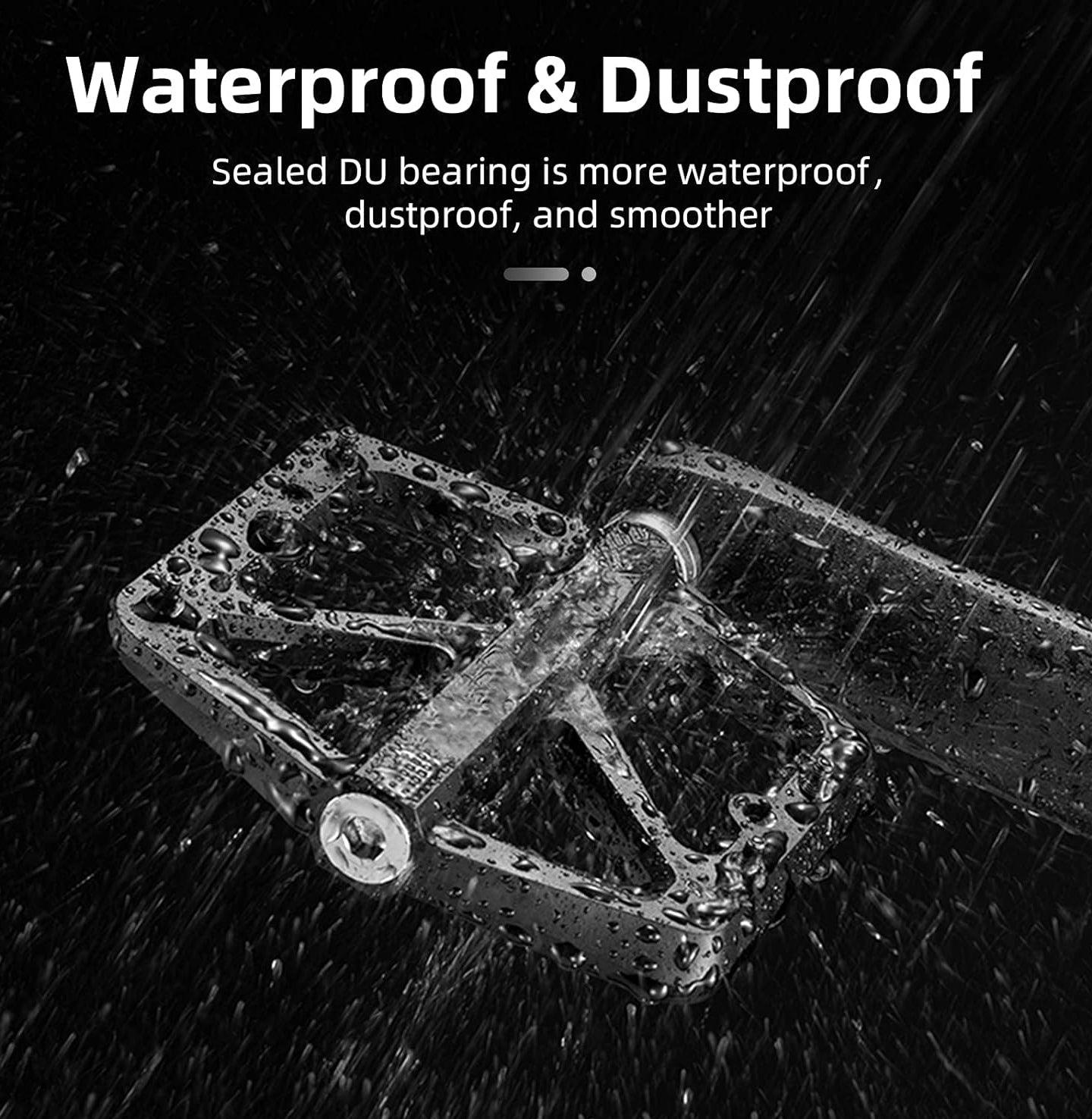 Pedals for Mountain Bike - West Biking MTB Bike Nylon Pedals Endure Light Flat Platform DU Bearing 9/16