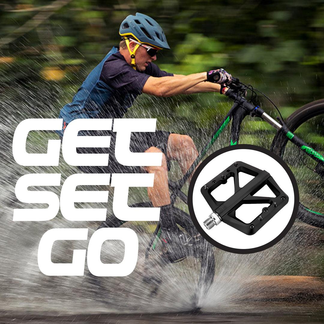 Pedals for Mountain Bike - West Biking MTB Bike Nylon Pedals Endure Light Flat Platform DU Bearing 9/16