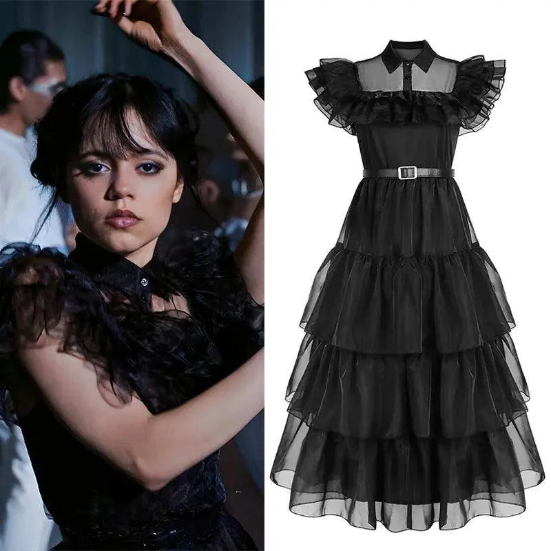 Movie Wednesday Cosplay Dresses Wednesday Addams Cosplay Costume Other - Tophatter Daily Deals