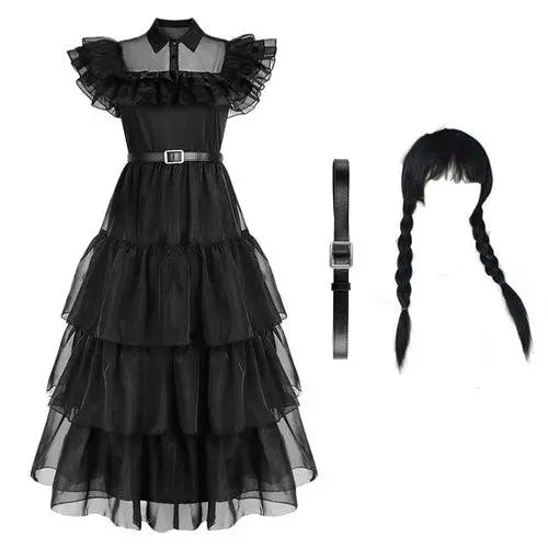 Movie Wednesday Cosplay Dresses Wednesday Addams Cosplay Costume style B Other - Tophatter Daily Deals