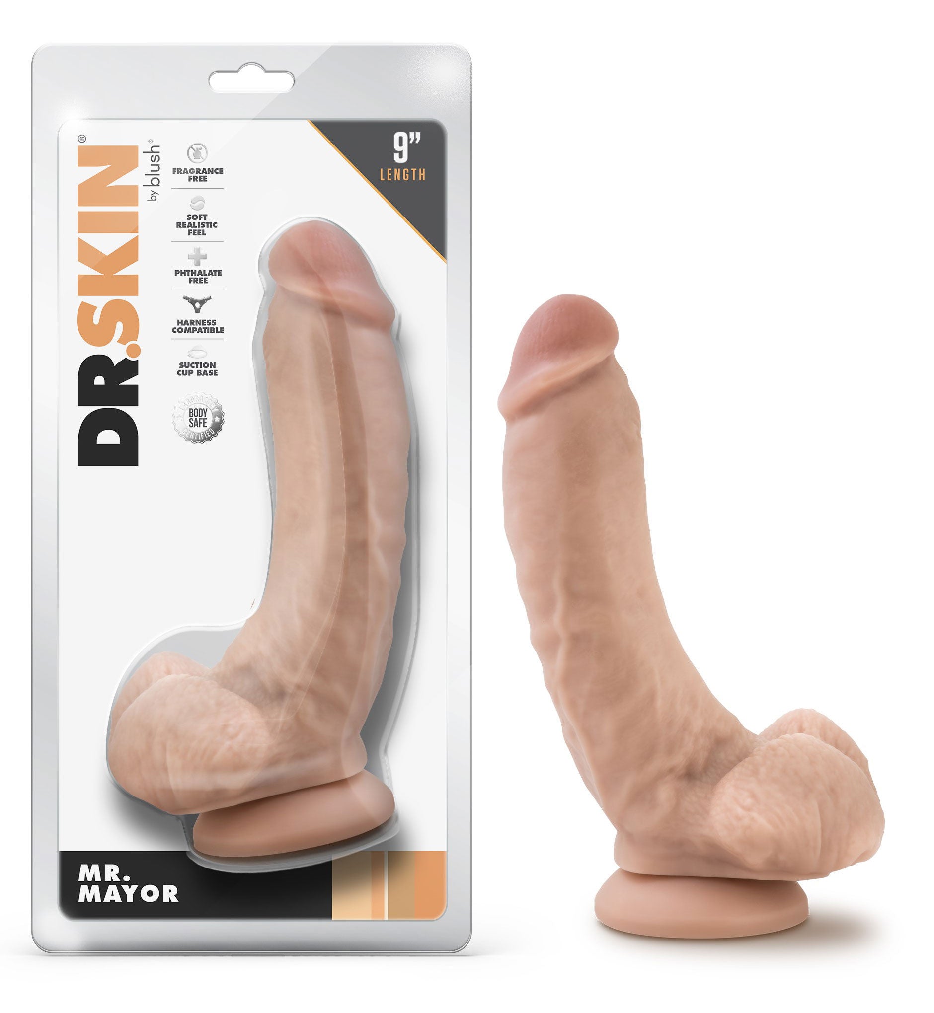 Mr Mayor Beige 9 Inch Realistic Dildo with Balls and Suction Base > Dildos > Large Dildos - Tophatter Daily Deals
