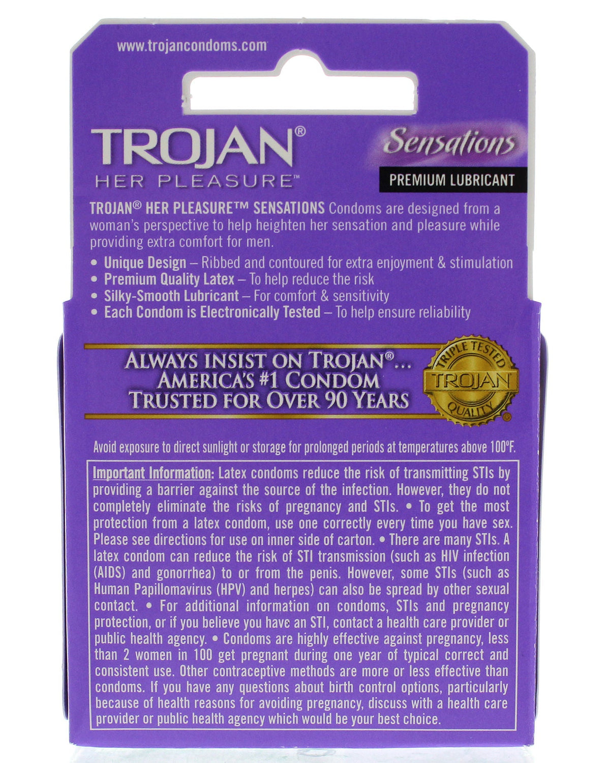 Trojan Her Pleasure Sensations Lubricated Condoms - 3 Pack > Essentials > Condoms - Tophatter Daily Deals