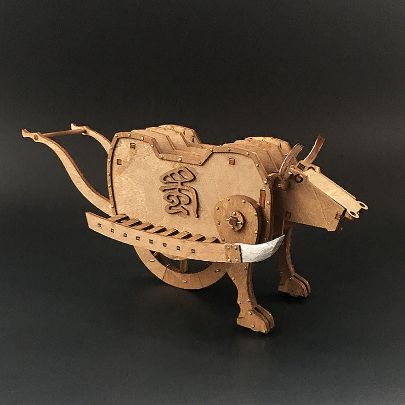 AM013 Mu Niu Liuma Zhuge Liang Three Kingdoms Ancient Wooden Ox Chariot Model 3D Mechanical Model Kit - Tophatter Daily Deals