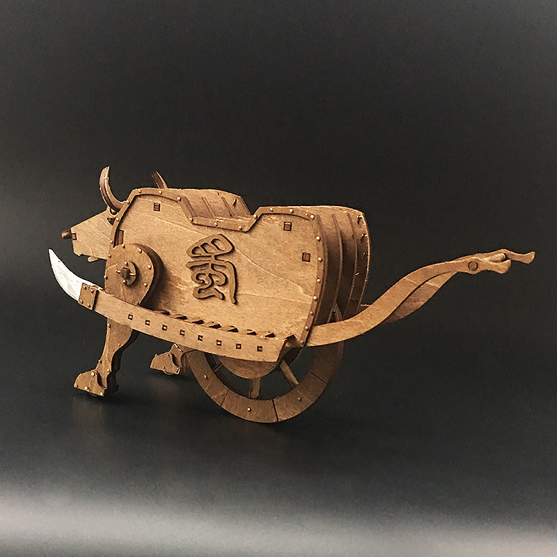AM013 Mu Niu Liuma Zhuge Liang Three Kingdoms Ancient Wooden Ox Chariot Model 3D Mechanical Model Kit - Tophatter Daily Deals