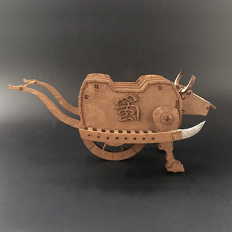 AM013 Mu Niu Liuma Zhuge Liang Three Kingdoms Ancient Wooden Ox Chariot Model 3D Mechanical Model Kit - Tophatter Daily Deals