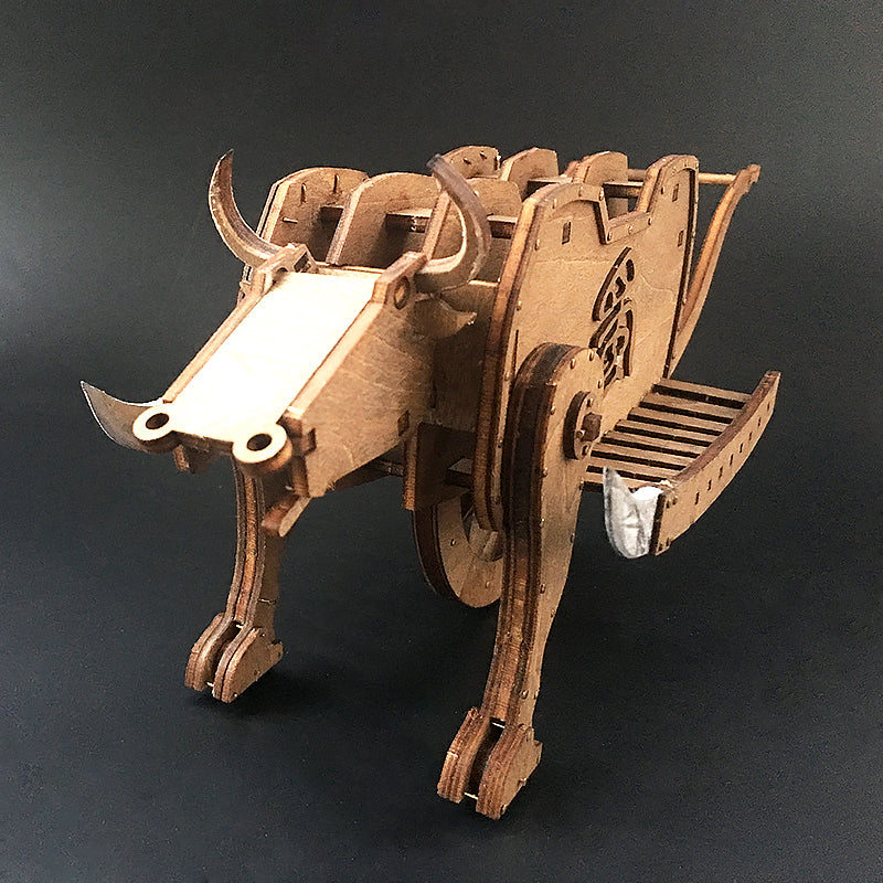 AM013 Mu Niu Liuma Zhuge Liang Three Kingdoms Ancient Wooden Ox Chariot Model 3D Mechanical Model Kit - Tophatter Daily Deals