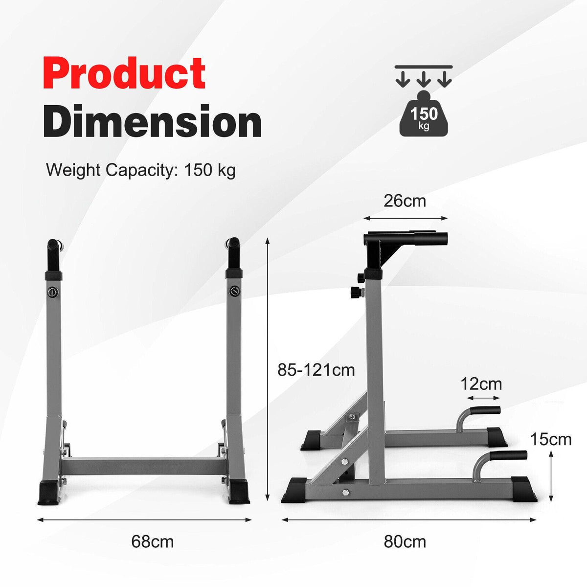 Foldable Dip Bars - Adjustable Dip Stand Multi-function Dip-up Station Heavy-duty Parallel Bars Exercise & Fitness - Tophatter Daily Deals