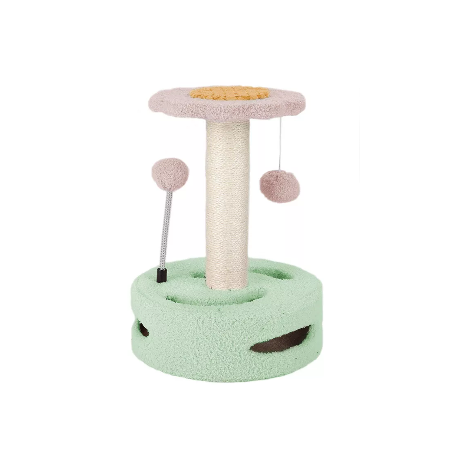 Large Cat Tree – Multi-Level Climbing Frame with Scratching Posts & Cozy Perches Green+Pink Pet Products - Tophatter Daily Deals