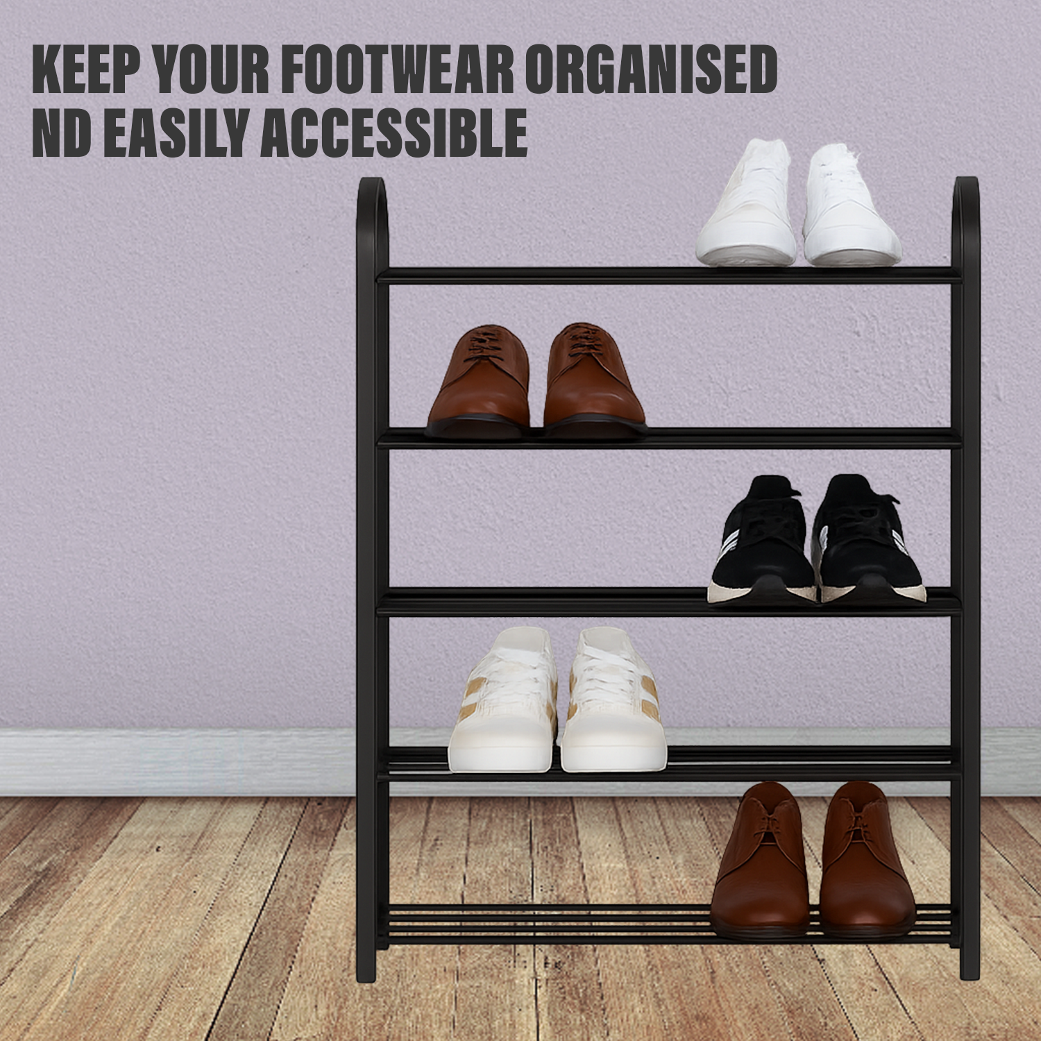 Shoe Storage Rack – Space-Saving Metal Multi-Tier Organizer Shelf for Entryway, Closet or Hallway Shoe storage rack - Tophatter Daily Deals