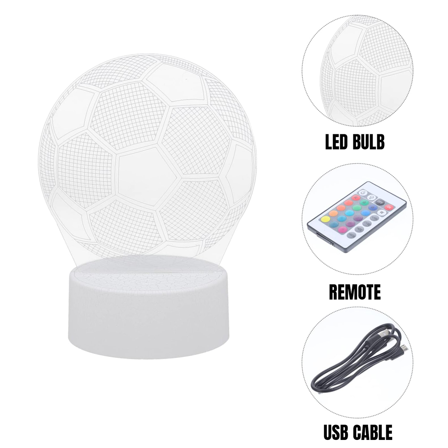 3D Illusion Lamp – Visualization Color LED Night Lights with Remote Control Electronic - Tophatter Daily Deals