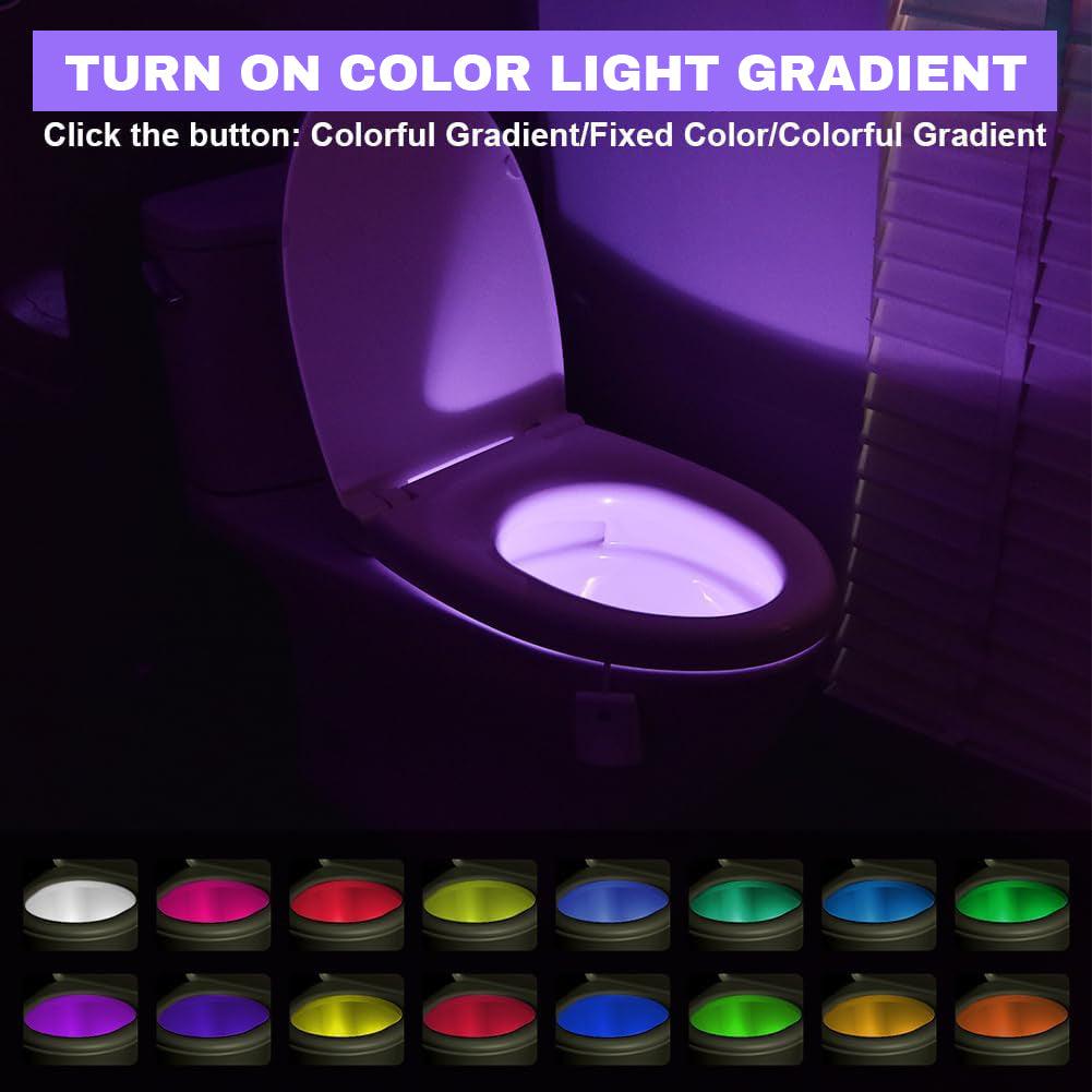 Toilet Sensor Light - RGB Multicolor Toilet Motion Activated Sensor LED Bathroom Seat Night Lamp Home - Tophatter Daily Deals