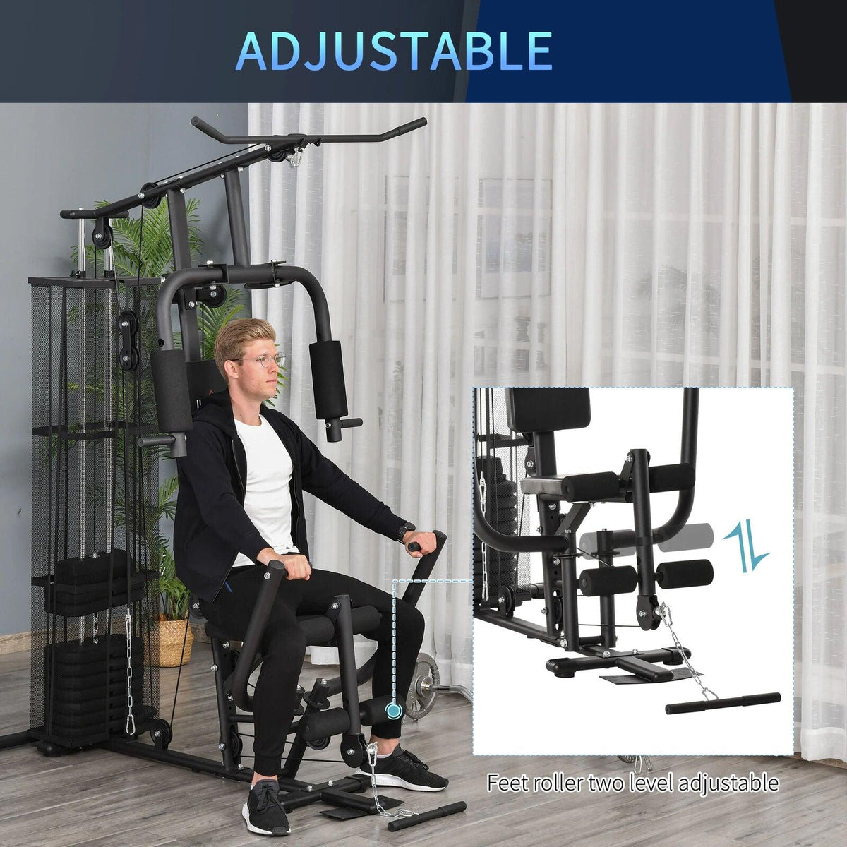 Home Gym Sets - Multifunction Home Gym Weight Training Workout Station Fitness Strength Machine Exercise & Fitness - Tophatter Daily Deals