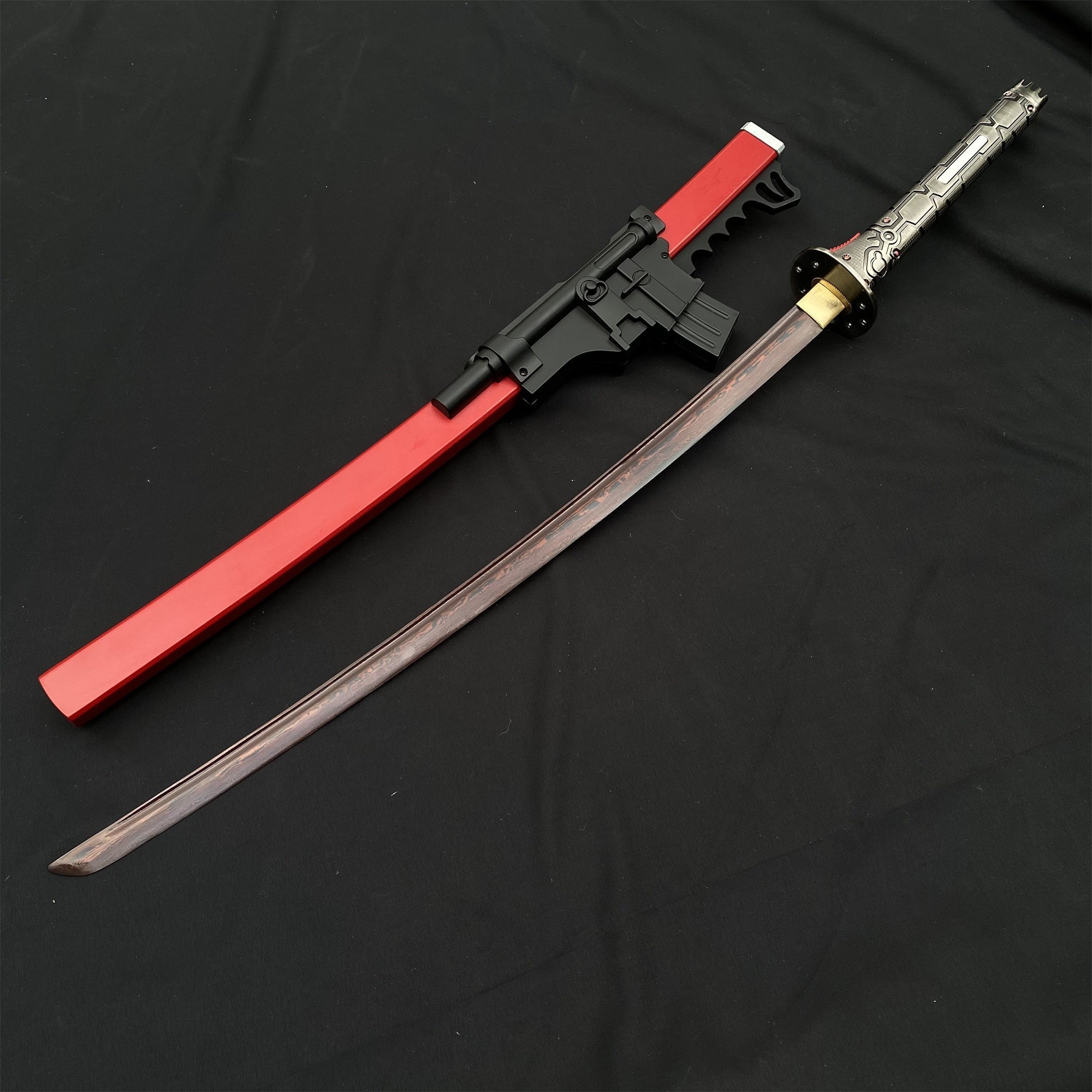 Red Damascus Steel MG Sam's Murasama Katana IRL - Tophatter Daily Deals