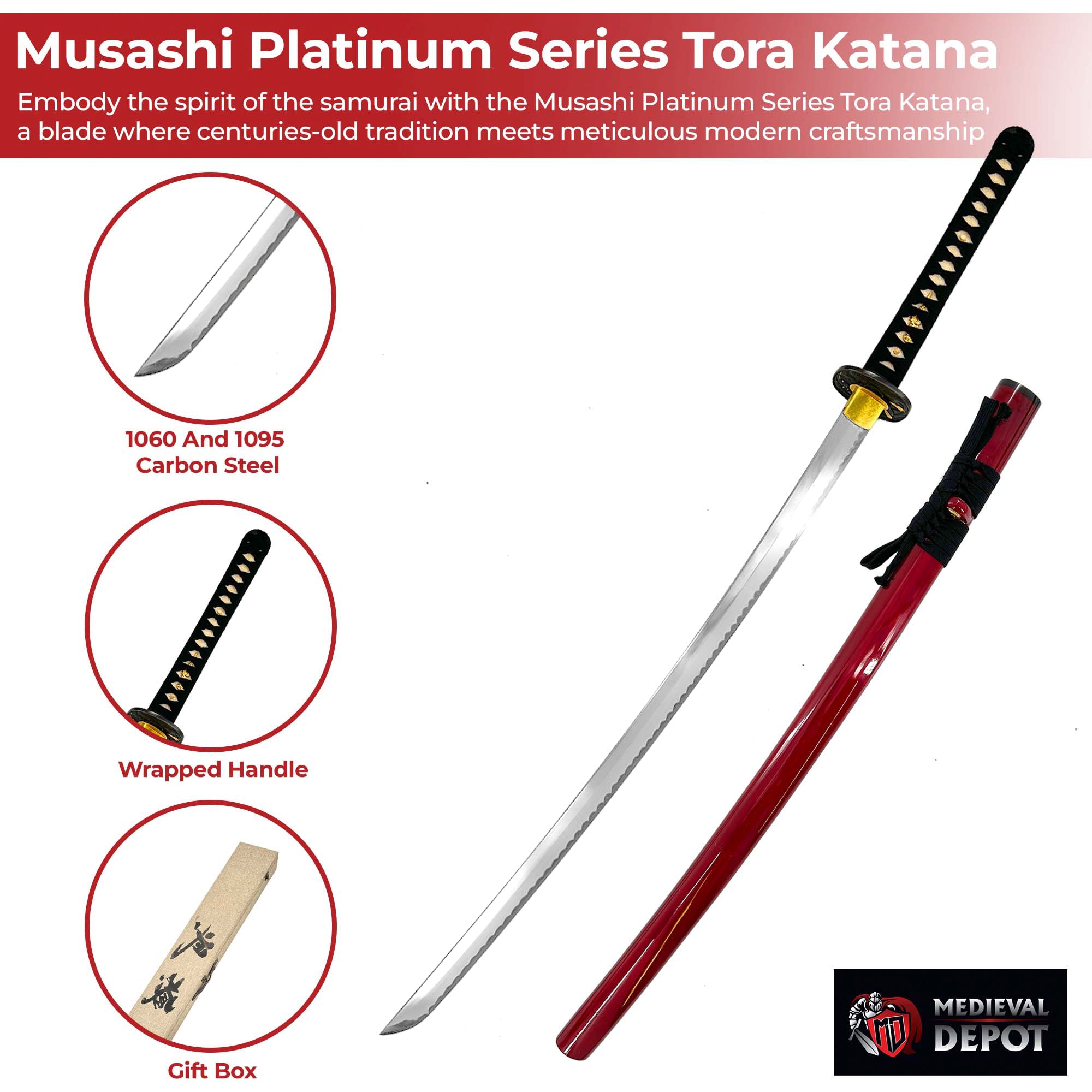 Musashi Premium Tora Katana Swords - Tophatter Daily Deals