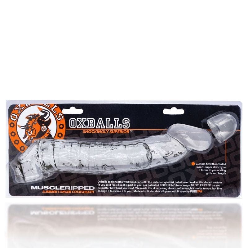 Muscle Ripped Cocksheath Clear - 9 Inch - Adjustable Size Fit > Sex Toys For Men > Penis Sleeves - Tophatter Daily Deals