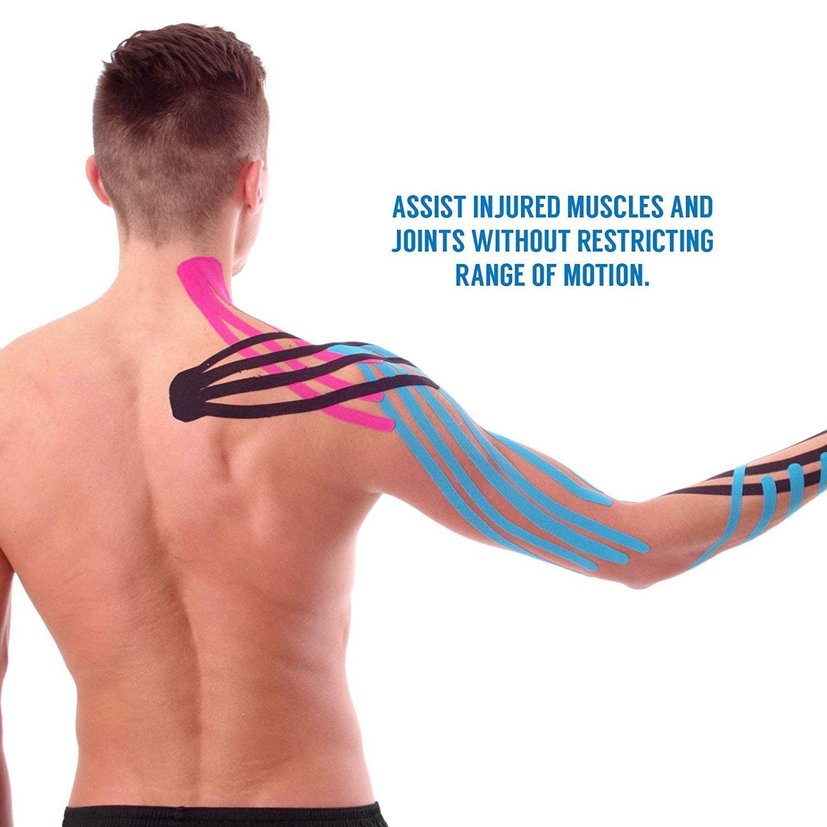Muscle Kinesiology Tape - Physio Knee Support Recovery Muscle Sports Tape 5m Roll of Elastic Muscle Support Tape for Exercise, Sports & Injury Recovery Health Care - Tophatter Daily Deals