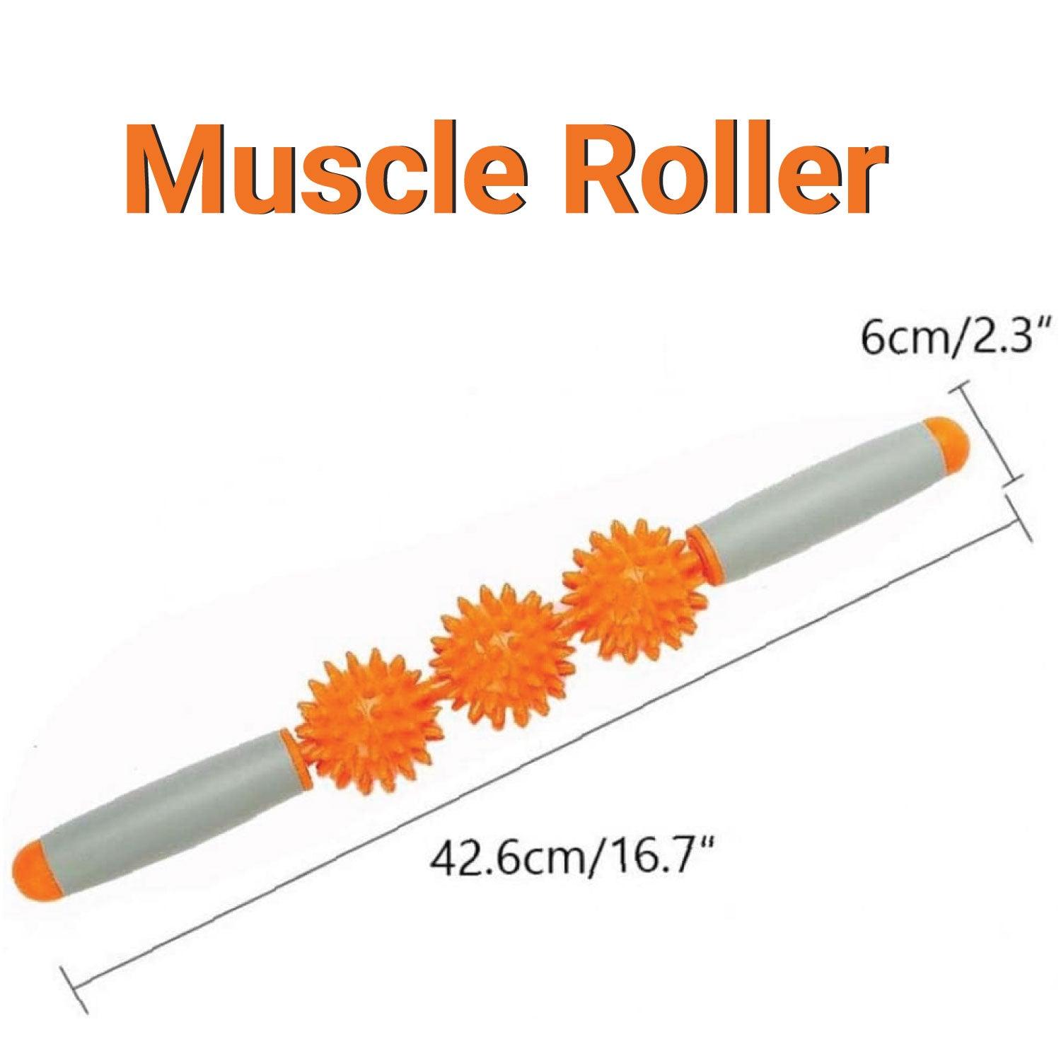 Roller Massage Stick - Cellulite Muscle Roller Stick with 3 Balls Blasting Release Deep Tissue Massager for Neck Leg Back Body Personal Care - Tophatter Daily Deals