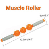 Roller Massage Stick - Cellulite Muscle Roller Stick with 3 Balls Blasting Release Deep Tissue Massager for Neck Leg Back Body Personal Care - Tophatter Daily Deals
