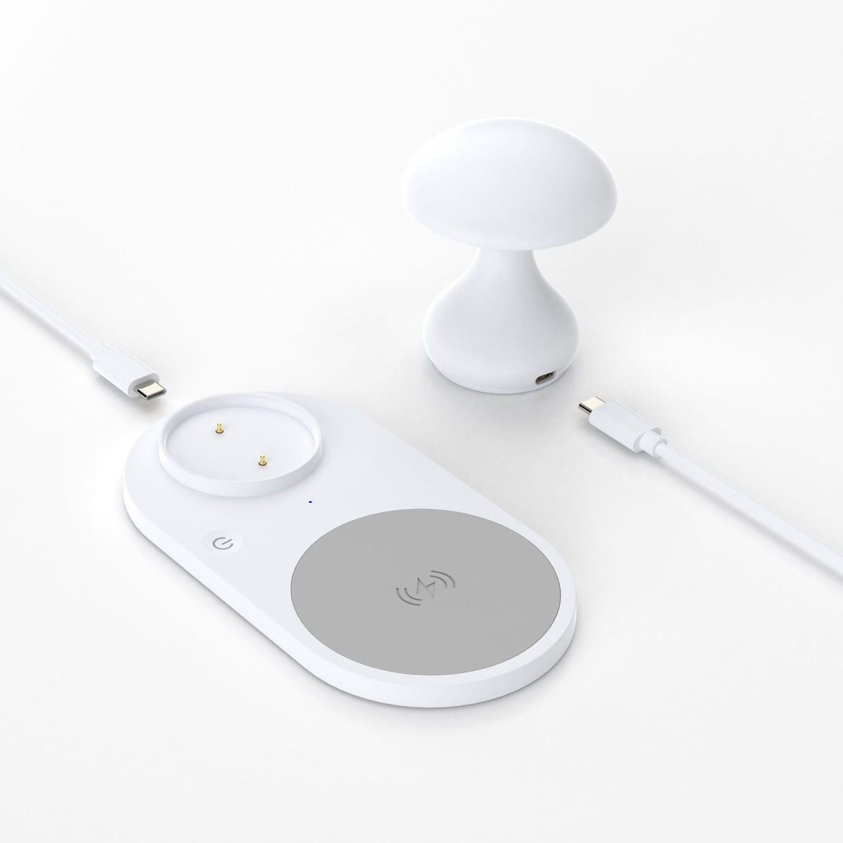 Mushroom Night Lamp & MagSafe Charger White LED Night Light - Tophatter Daily Deals