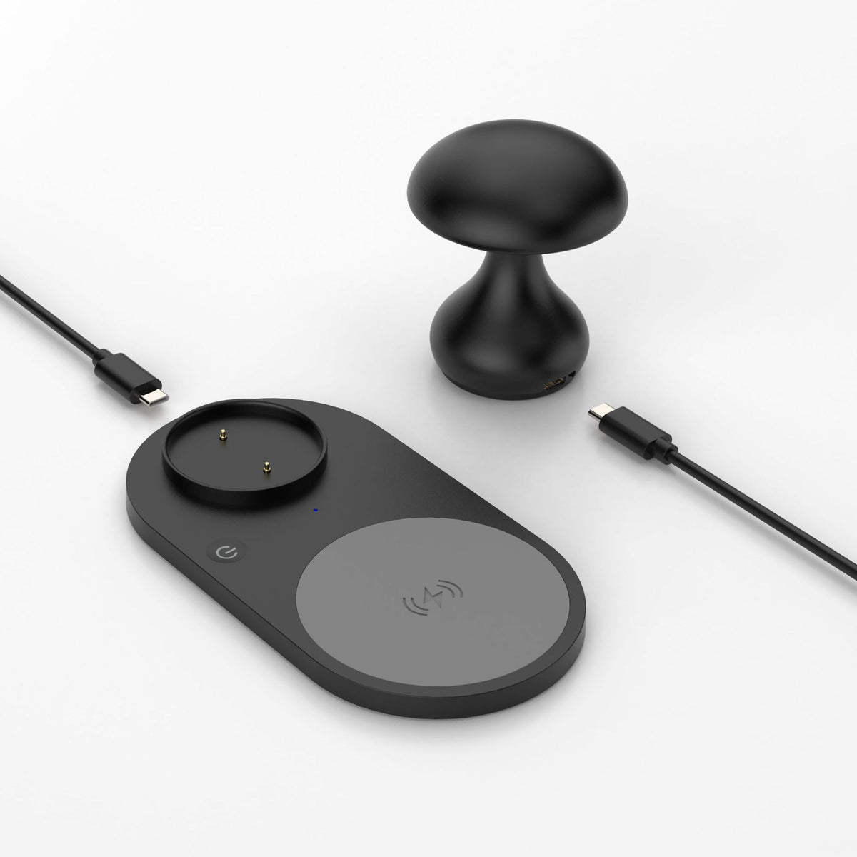 Mushroom Night Lamp & MagSafe Charger Black LED Night Light - Tophatter Daily Deals