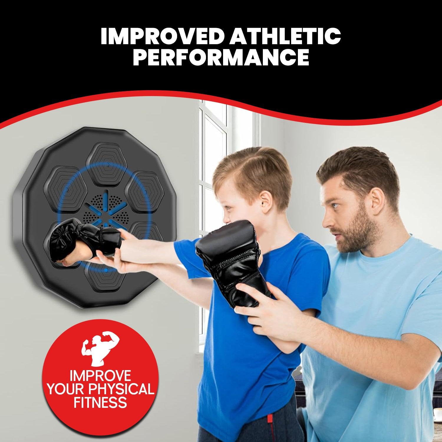 Music Boxing Machine UK - Wall Mounted Music Punching Machine Bluetooth Smart Music Boxing Workout Machine Indoor React Exercise Machine Sports - Tophatter Daily Deals