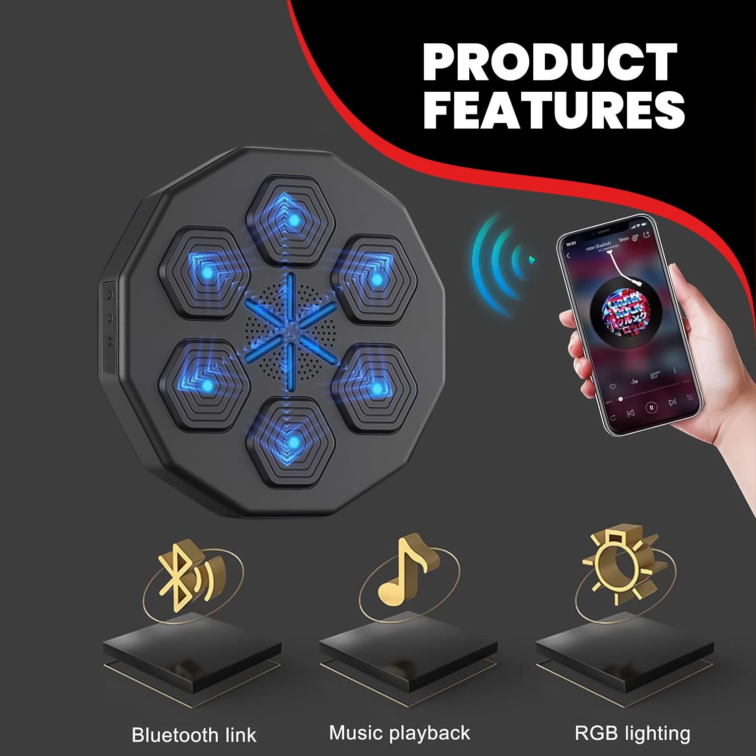 Music Boxing Machine UK - Wall Mounted Music Punching Machine Bluetooth Smart Music Boxing Workout Machine Indoor React Exercise Machine Punching Pad Sports - Tophatter Daily Deals