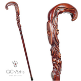 Muslim Symbol Carved Wood Cane: Unique Wood Handcarved Artisan Detail Hand Carved Artisan - Tophatter Daily Deals