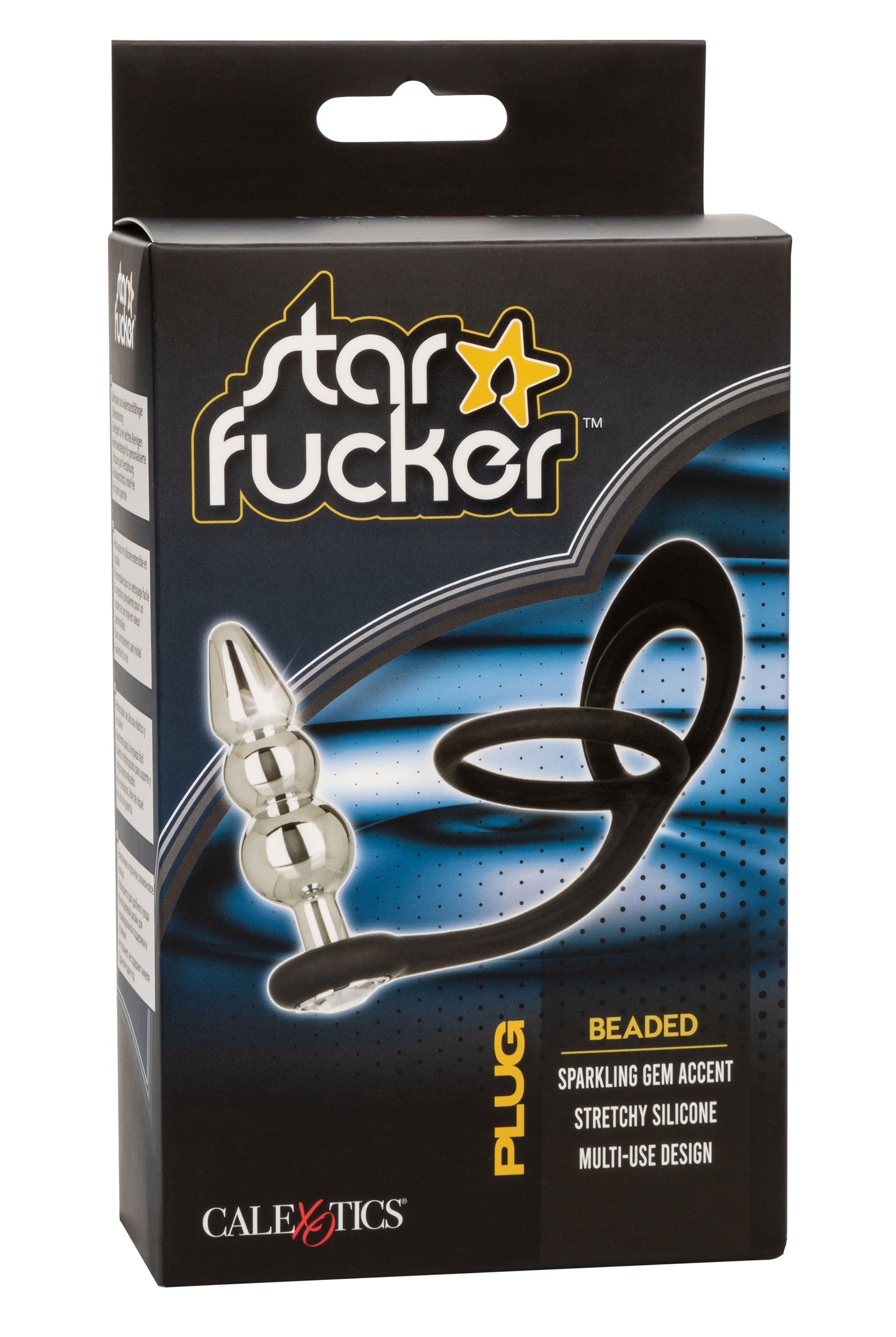Star Fucker Beaded Plug With Stretchy Black Silicone Dual Enhancer and Silver Metal Probe > Anal Range > Prostate Plugs - Tophatter Daily Deals