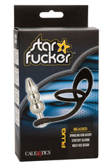 Star Fucker Beaded Plug With Stretchy Black Silicone Dual Enhancer and Silver Metal Probe > Anal Range > Prostate Plugs - Tophatter Daily Deals