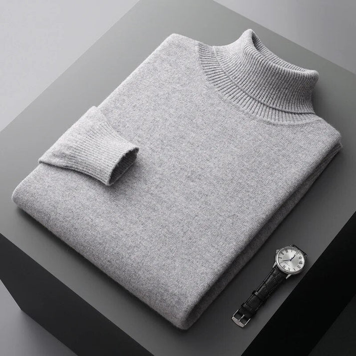 Soft Classic Men's Turtleneck Sweater - Cashmere, Warm Wear Gray - Tophatter Daily Deals
