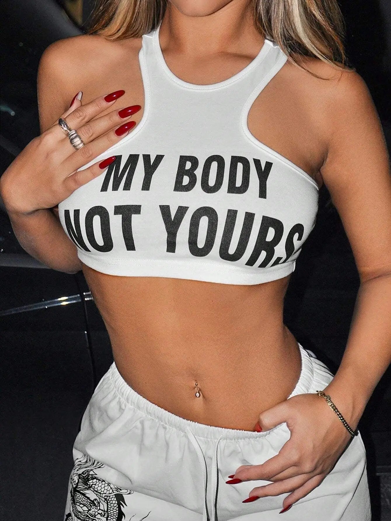 My Body, Not Yours Slogan & Graphic Design | Tank Top - Tophatter Daily Deals