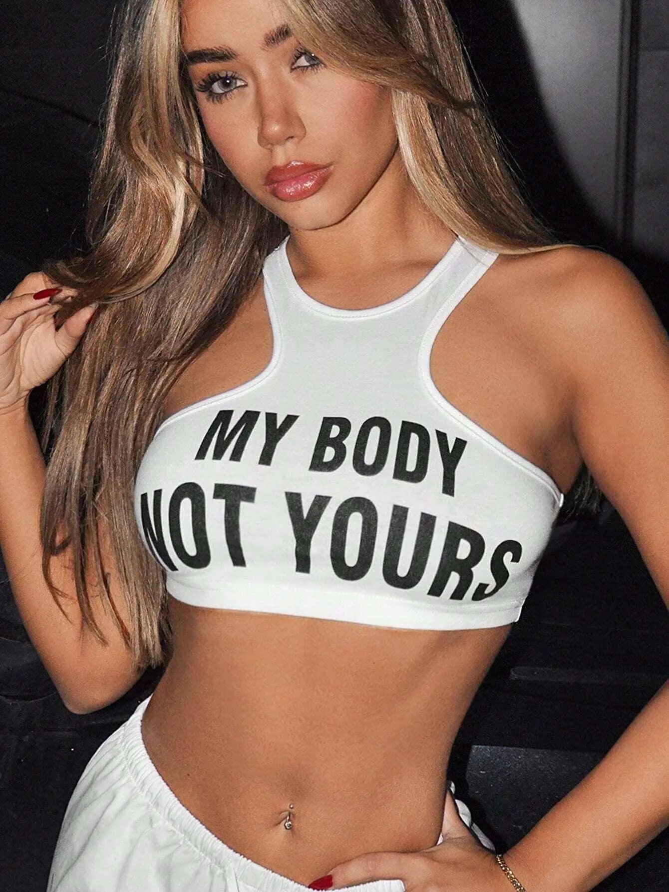 My Body, Not Yours Slogan & Graphic Design | Tank Top - Tophatter Daily Deals