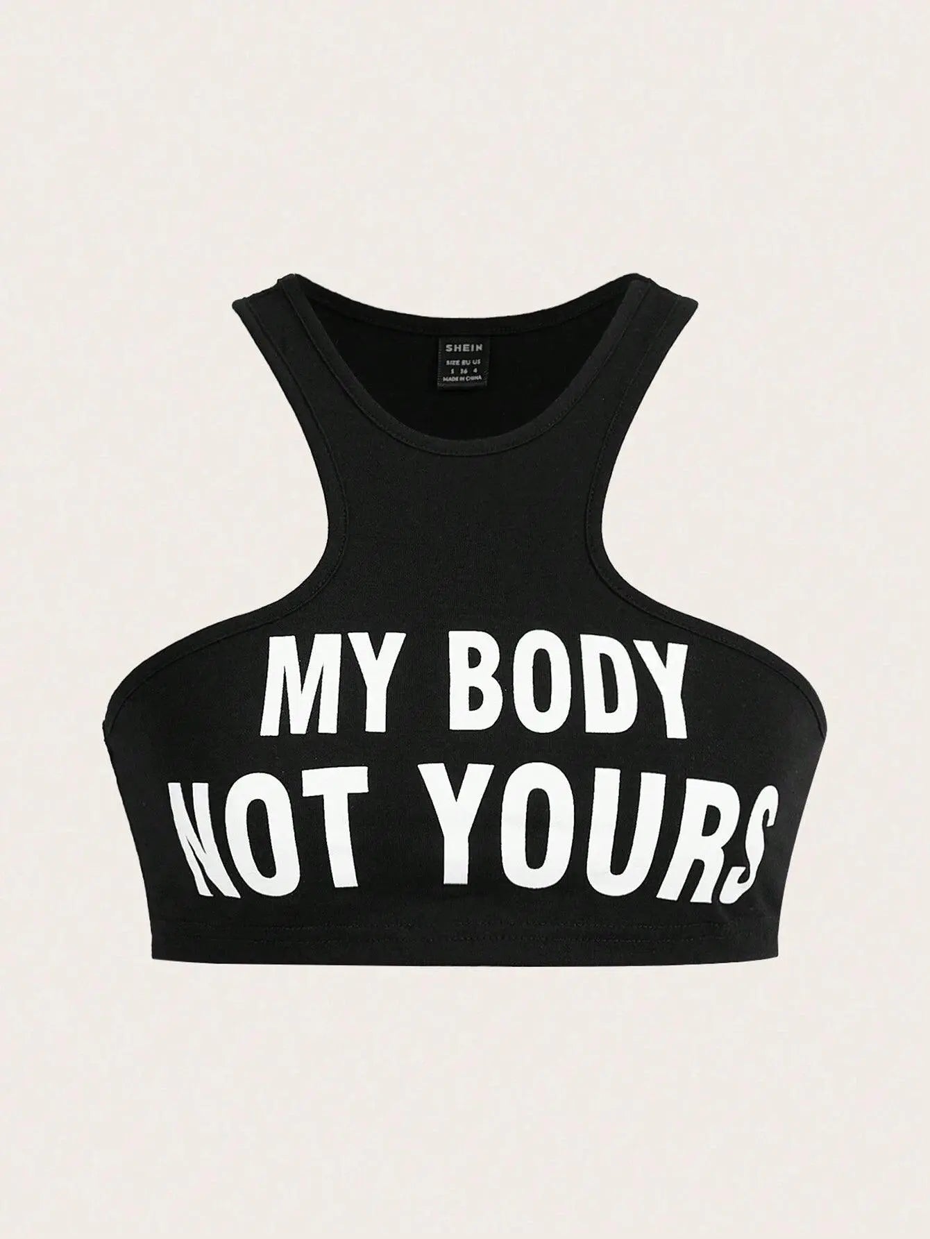 My Body, Not Yours Slogan & Graphic Design | Tank Top - Tophatter Daily Deals
