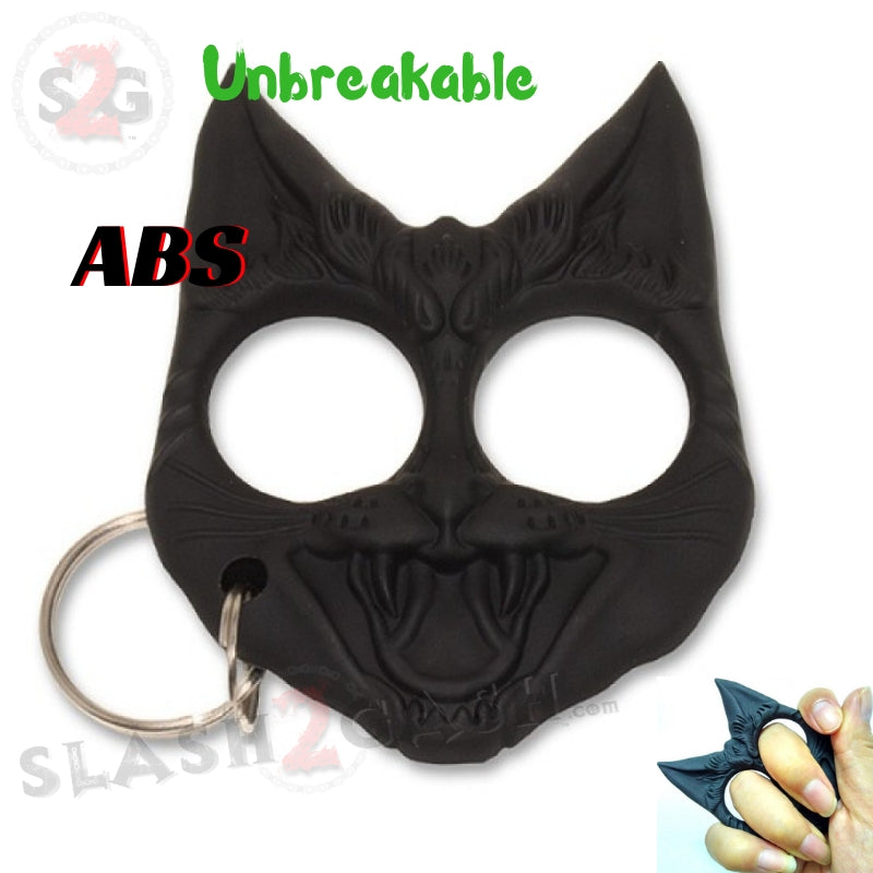 "My Kitty" Self Defense Evil Cat Keychain ABS Knuckles - Asst. colors SD-KeyChain - Tophatter Daily Deals