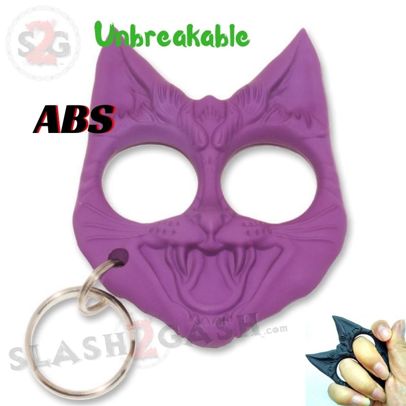 "My Kitty" Self Defense Evil Cat Keychain ABS Knuckles - Asst. colors SD-KeyChain - Tophatter Daily Deals