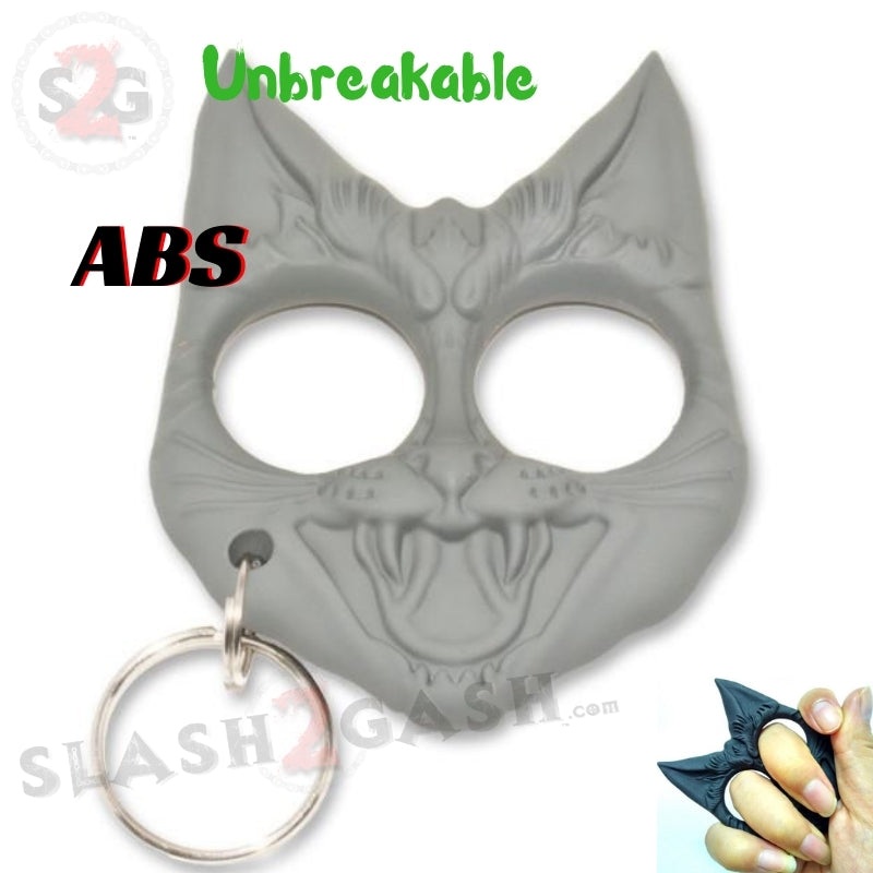 "My Kitty" Self Defense Evil Cat Keychain ABS Knuckles - White White SD-KeyChain - Tophatter Daily Deals