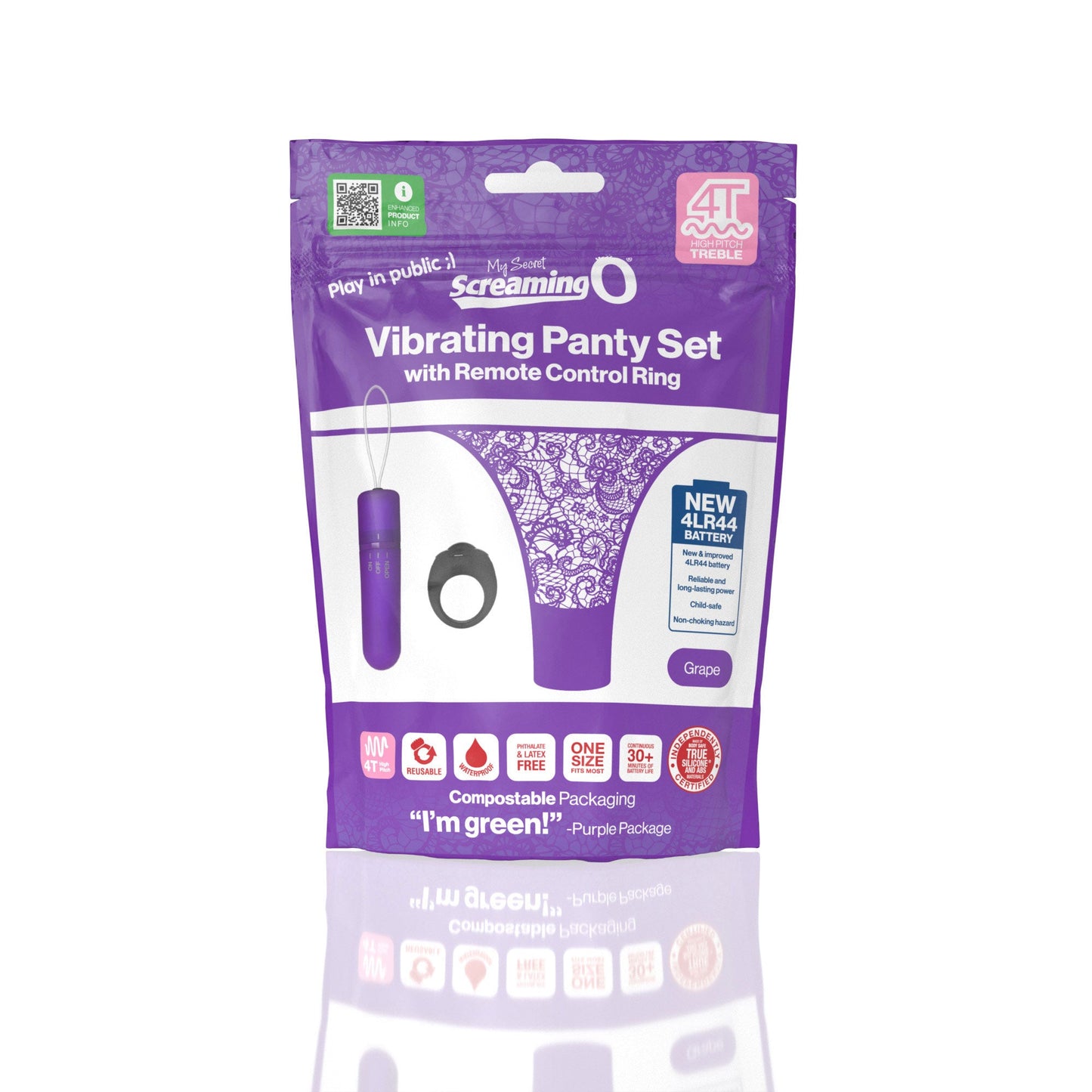 Vibrating Panty Set W/ Remote Ring 4t High Pitch Treble (Grape) > Sex Toys For Ladies > Panty Vibes - Tophatter Daily Deals