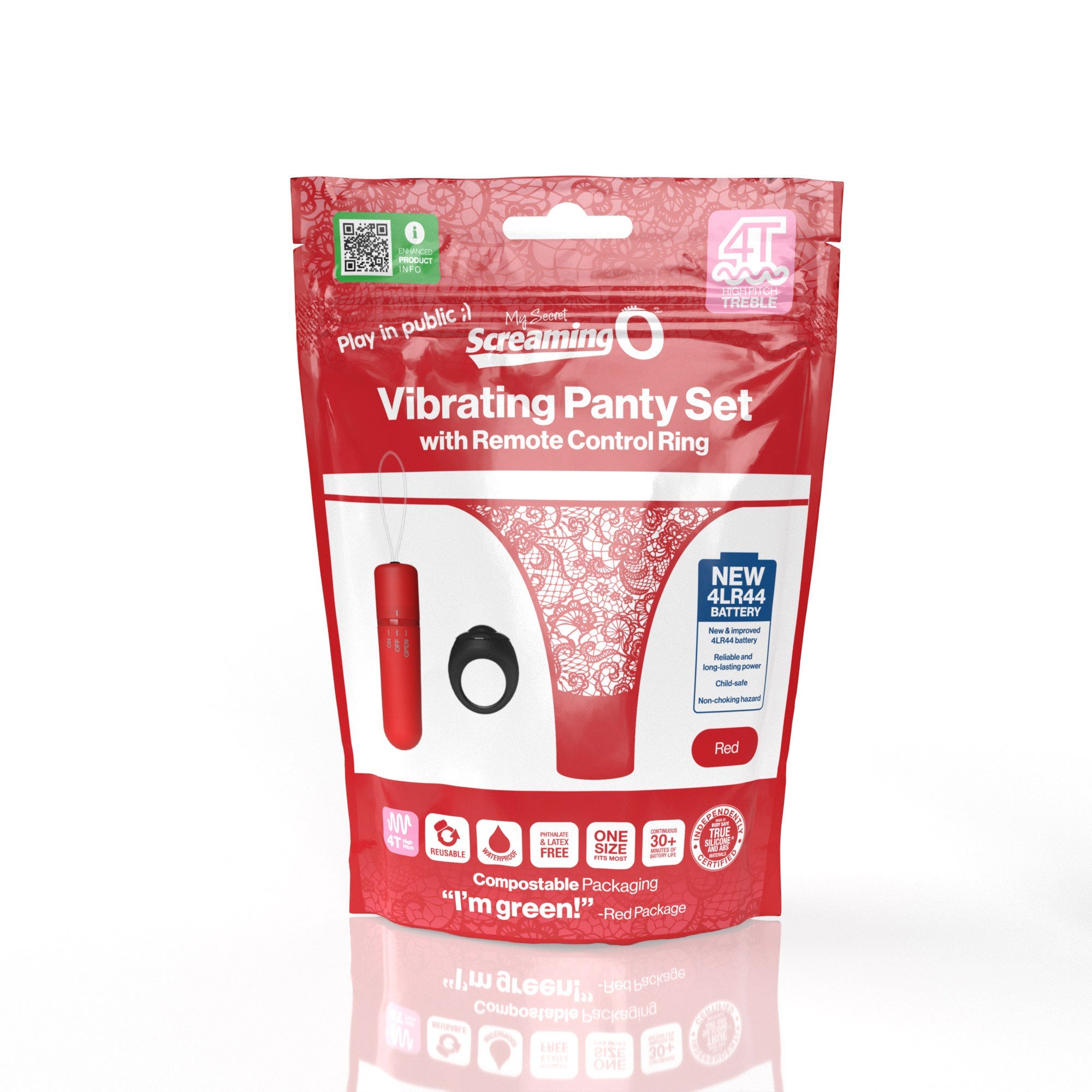Vibrating Panty Set W/ Remote Ring 4t High Pitch Treble (Red) > Sex Toys For Ladies > Panty Vibes - Tophatter Daily Deals