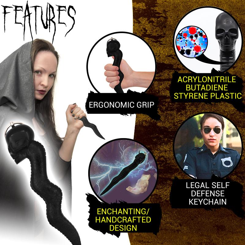 MYERS STICK™ Skull Kubotan w/ Spine Self Defense Keychain - 8 Inch SD-KeyChain - Tophatter Daily Deals