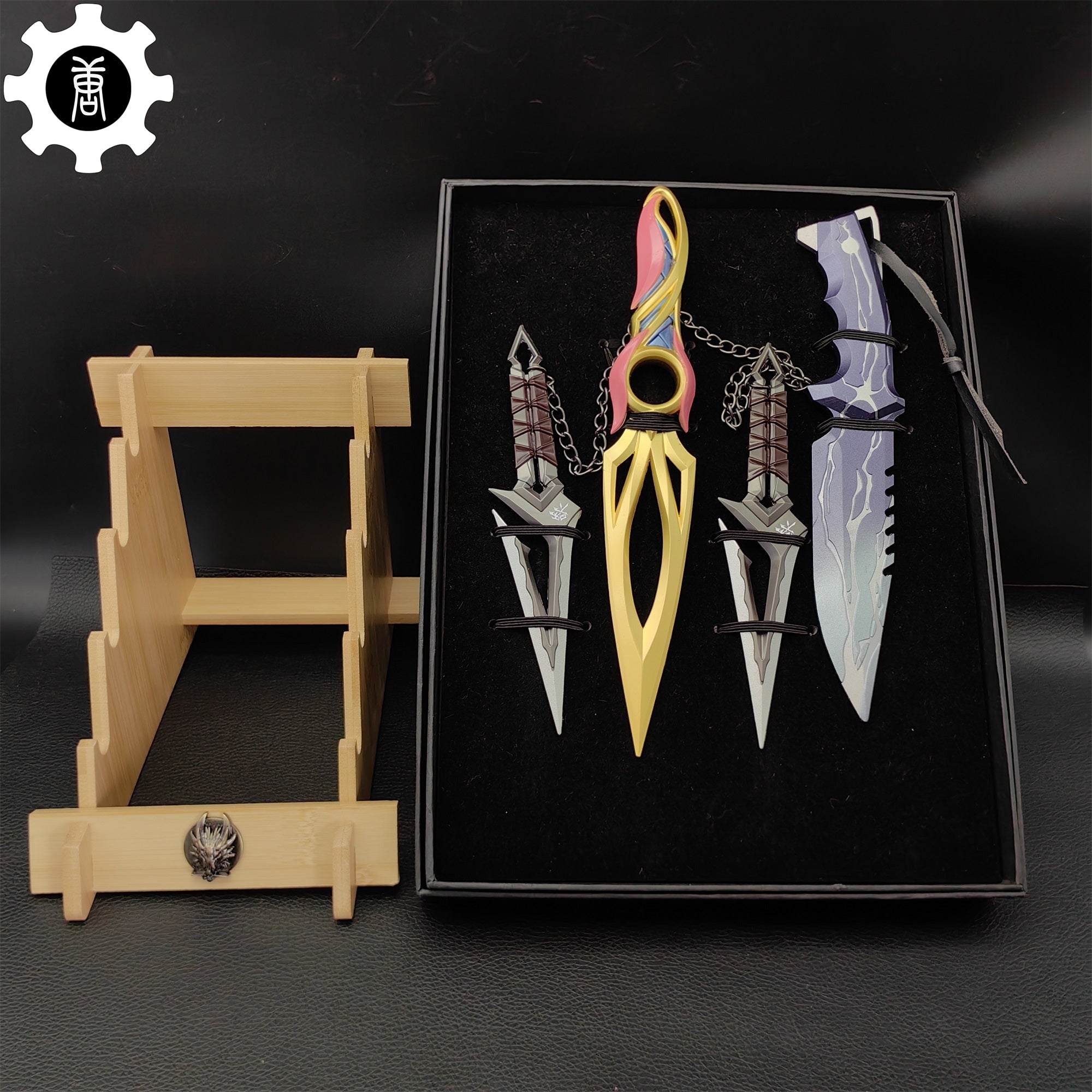 Mystbloom Kunai Smite Knife Kuronami No Yaiba Mini Metal Replica 3 In 1 Pack With Stand - Tophatter Daily Deals