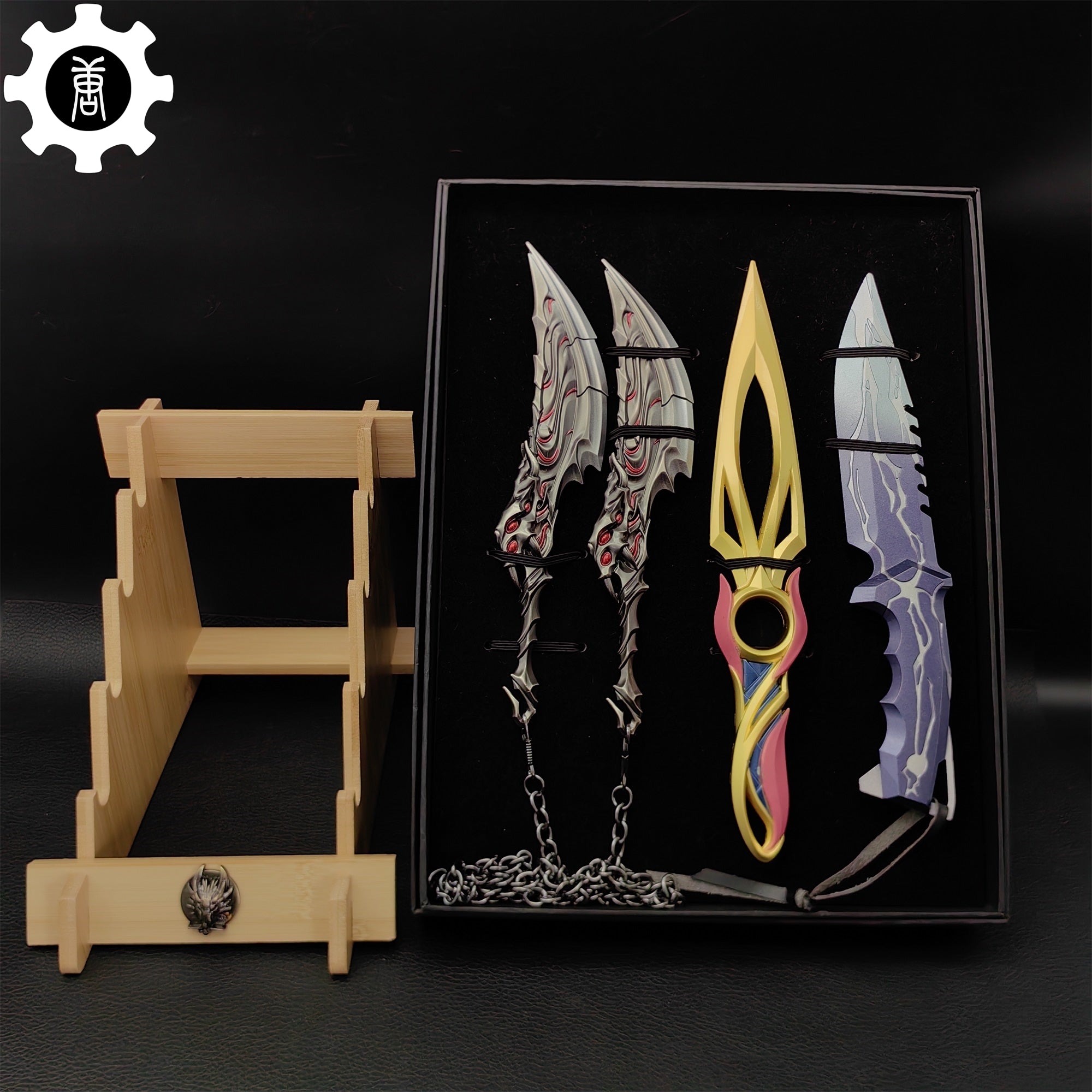 Mystbloom Kunai Smite Knife Blades Of Primordia Mini Metal Replica 3 In 1 Pack With Stand - Tophatter Daily Deals