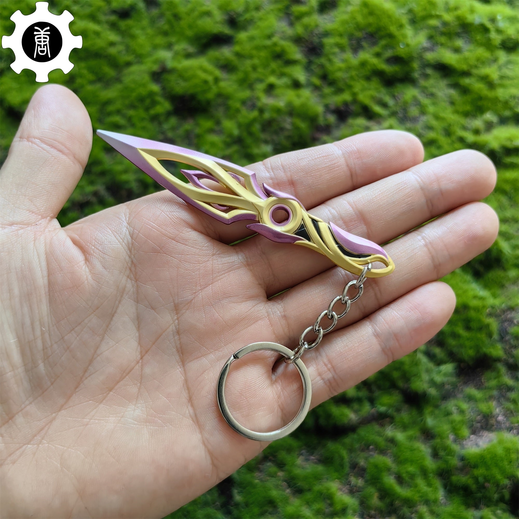 Metal Mystbloom Kunai Tiny Keychain Pendant Golden & Purple - Tophatter Daily Deals