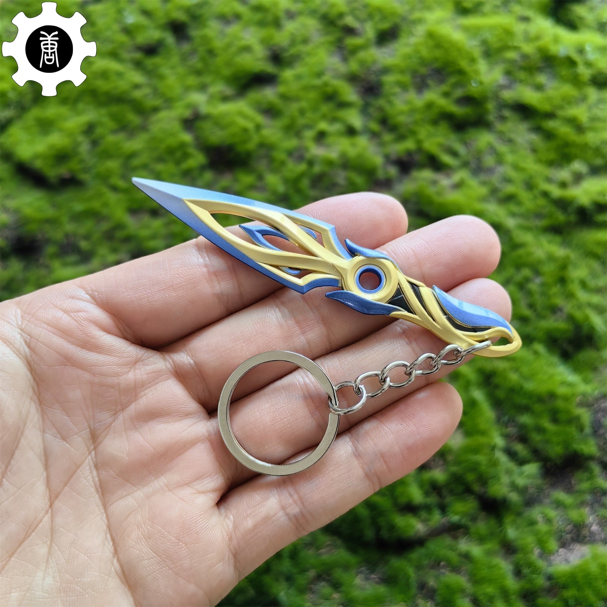 Metal Mystbloom Kunai Tiny Keychain Pendant Golden & Blue - Tophatter Daily Deals