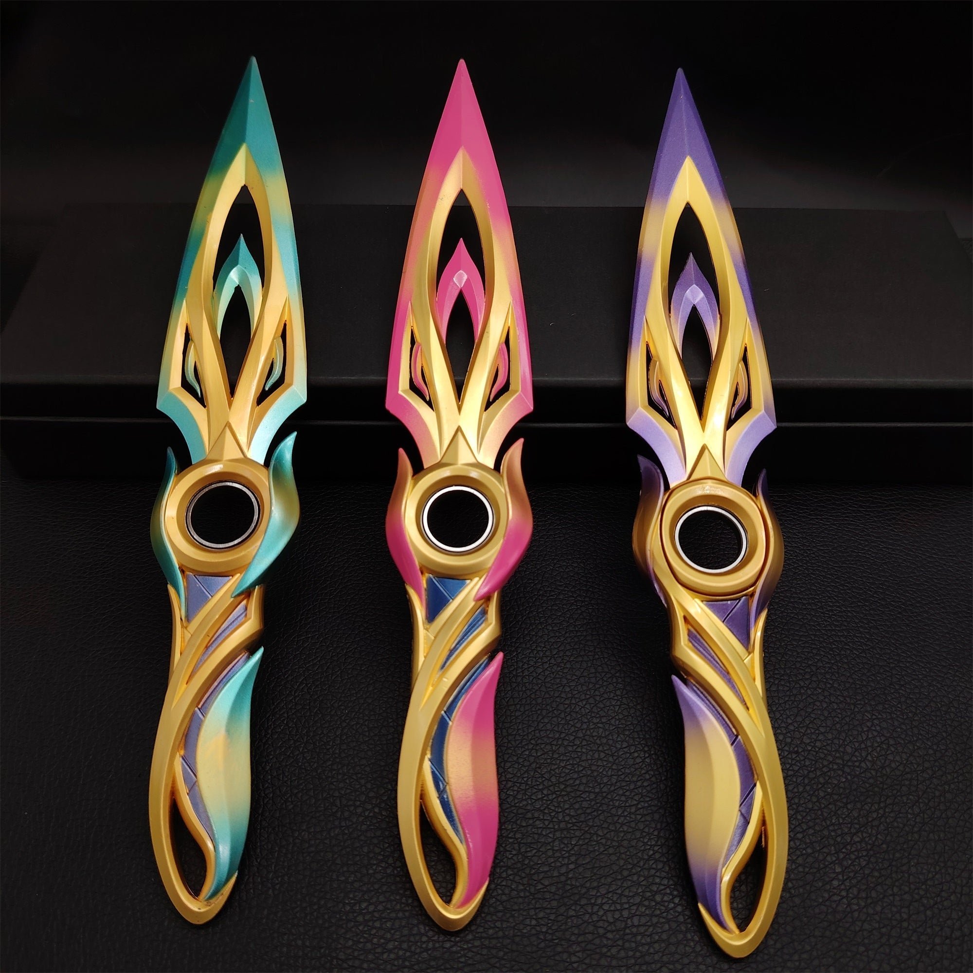 Metal Dull Blade Mystbloom Kunai 11'' Game Prop 3 Colors 3 In 1 Pack - Tophatter Daily Deals