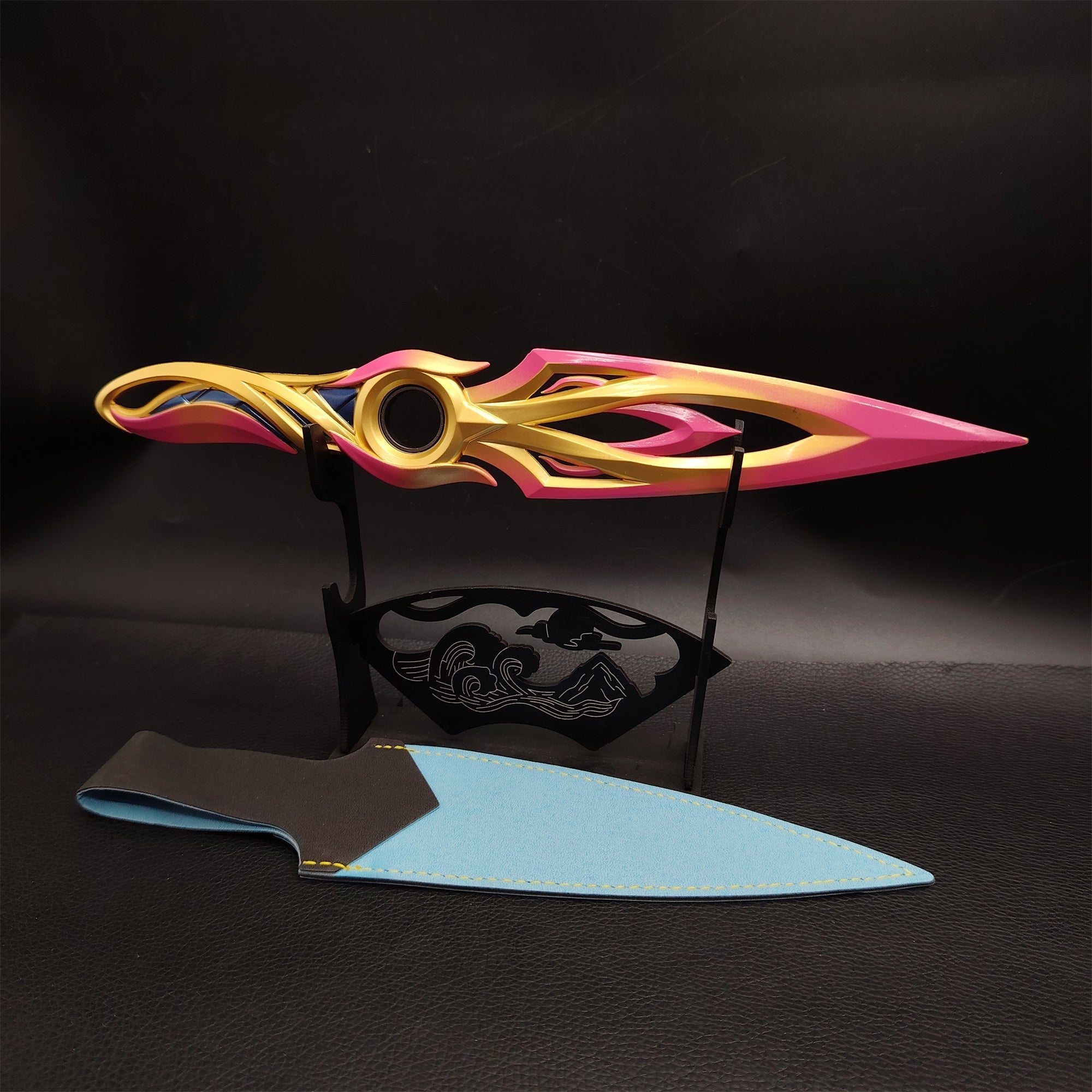 Metal Dull Blade Mystbloom Kunai 11'' Game Prop 3 Colors Red Mystbloom Kunai 28cm & Stand - Tophatter Daily Deals