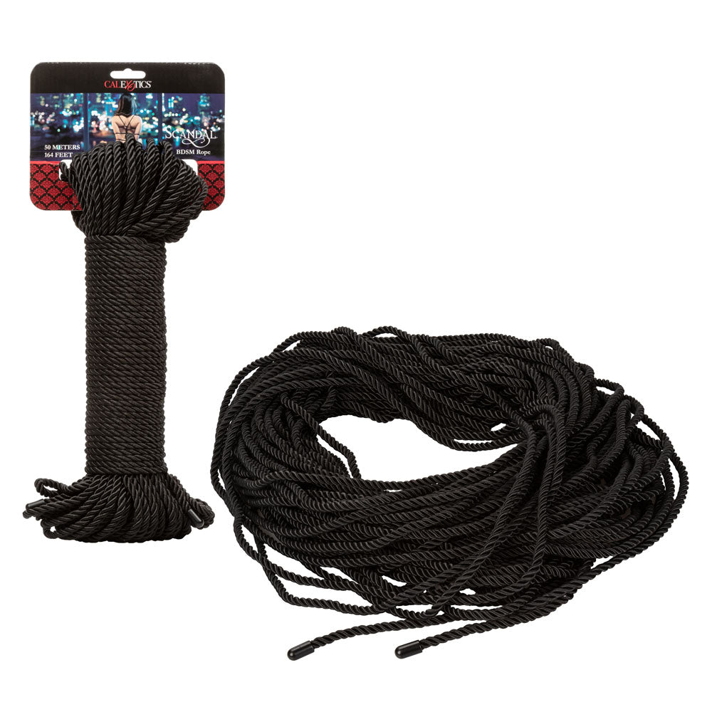 CalExotics Scandal BDSM Rope 50M Black Silky Cotton Polyester Bondage Rope > Bondage Gear > Rope - Tophatter Daily Deals
