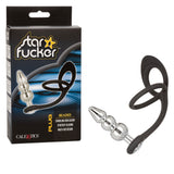 Star Fucker Beaded Plug With Stretchy Black Silicone Dual Enhancer and Silver Metal Probe > Anal Range > Prostate Plugs - Tophatter Daily Deals