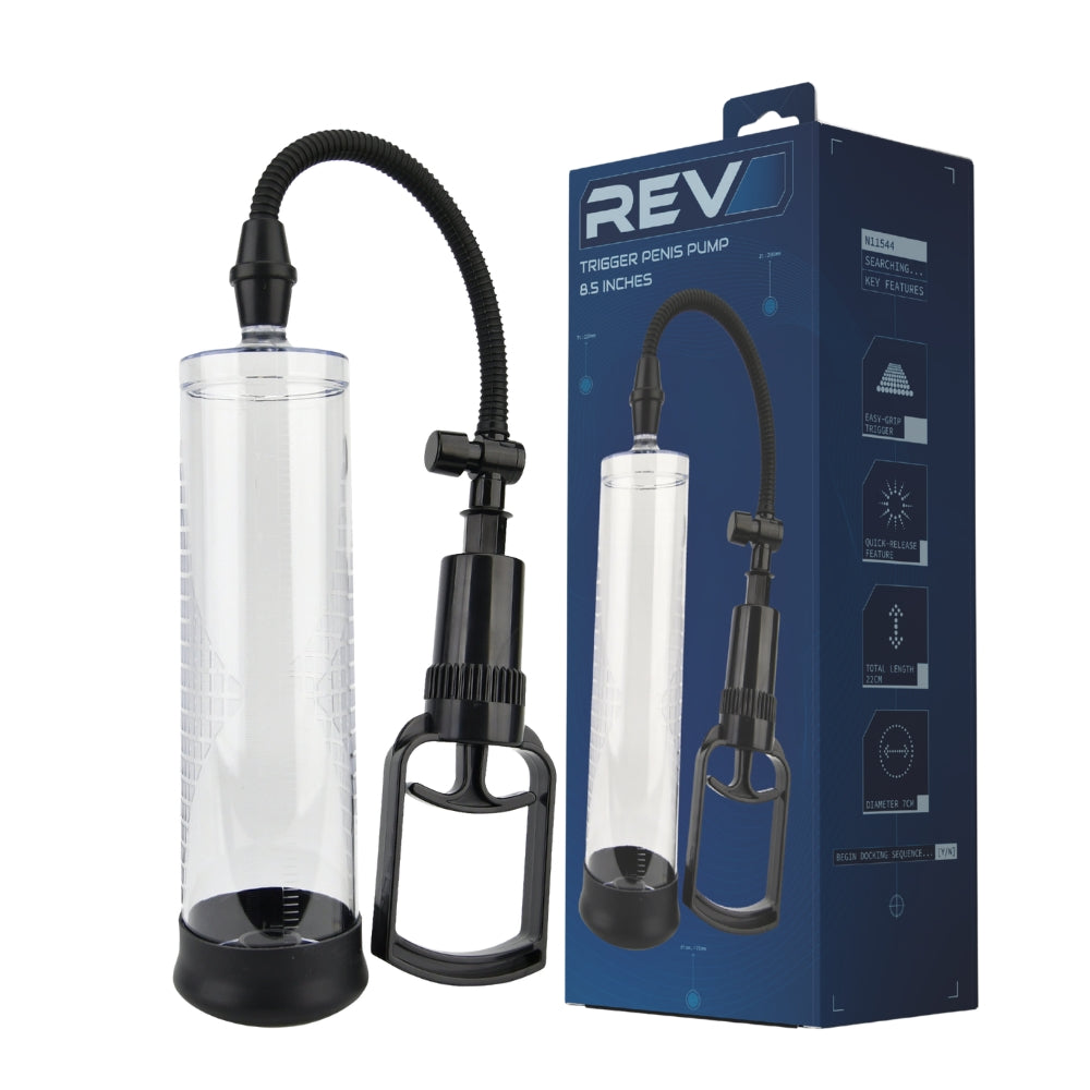 Rev-Pump Trigger Penis Pump 8.5 Inches – Quick-Release 8.5 Inches Length 2.4 Inches Diameter > Pumps > Penis Pumps - Tophatter Daily Deals