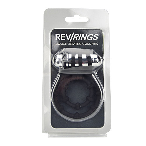 Rev-Rings Double Vibrating Cock Ring – Silicone Double Ring Vibrator > Cock Ring > Vibrating - Tophatter Daily Deals