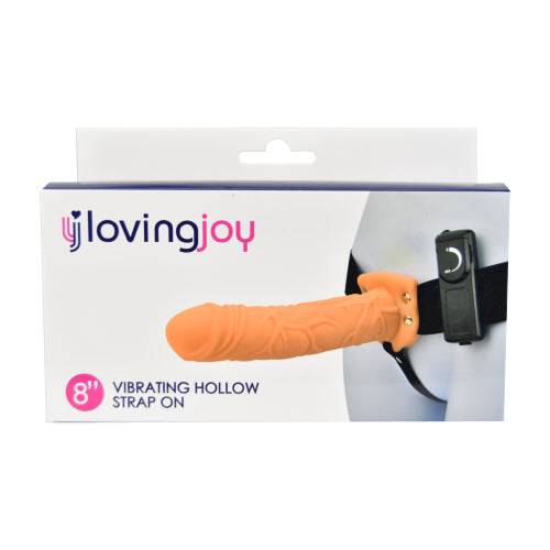 Loving Joy 8 Inch Vibrating Hollow Strap-On Vanilla – Remote-Controlled Strap-On Dildo > Dildos > Hollow Strap Ons - Tophatter Daily Deals